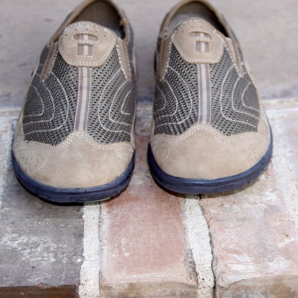 Nature Walk Reflex Tan Brown Leather Mesh Slip On Mule Comfort Shoes Size 9 - Picture 3 of 8